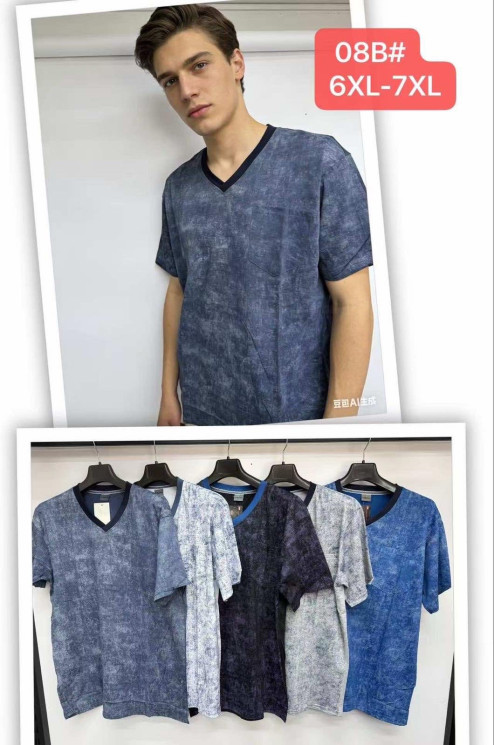 Футболка чоловіча, трикотаж, м.08В (р. 6XL-7XL ), мікс кольорів, в упаковці 5 штук №340826 - Vanda SE1013
