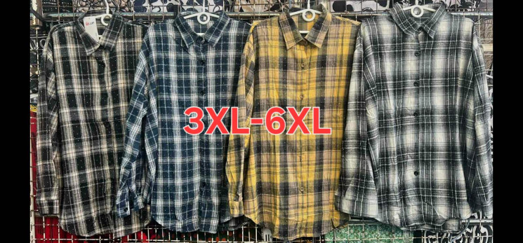Сорочка жіноча, котон (Розмір: 3XL-6XL ), мікс кольорів, в упаковці 8 штук №345913 - Iris BG/PO436