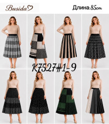 Спідниця жіноча, кашемір, м. K7527#1-9 (р. універсальний, довжина 85 см), мікс кольорів, в упаковці 10 штук №348889