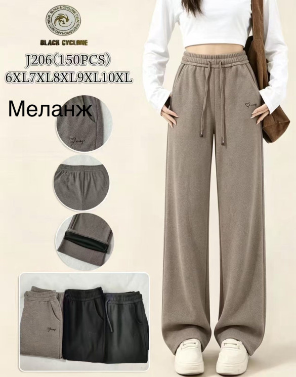 Штани жіночі, трикотаж, м.J206 (р. 6XL-10XL ), мікс кольорів, в упаковці 10 штук №346126 - Iris BG/PO436
