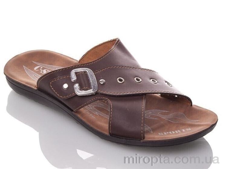 Шльопанці M3897 brown р: 40-44, в упаковці: 6 пар, купити тільки гуртом - 1079043
