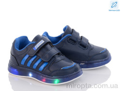 Кросівки AC001-2-4 navy-d.blue LED р: 21-26, в упаковці: 8 пар, купити тільки гуртом