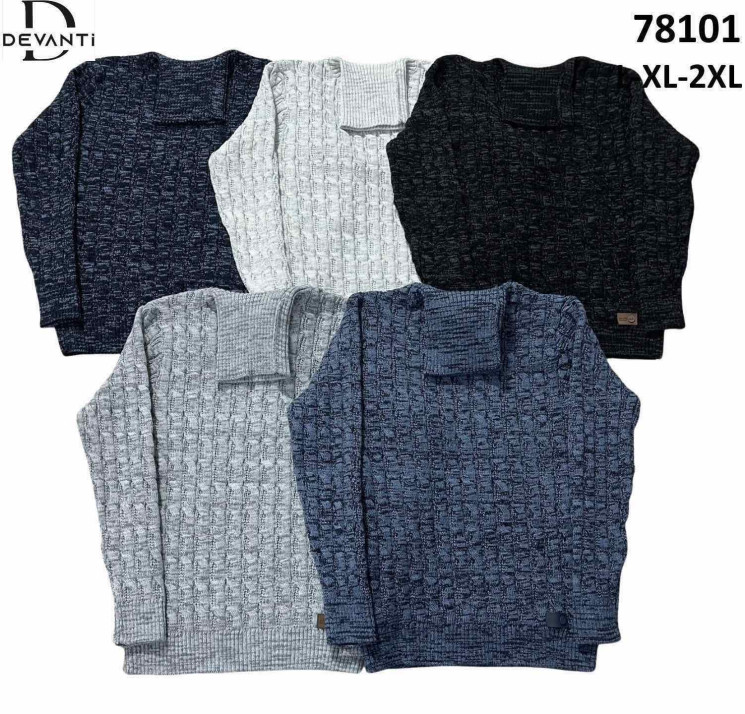 Светр чоловічий "78101" в'язка (р: L,XL,2XL) 5 кольорів, в упаковці 3 шт. №378471 - 