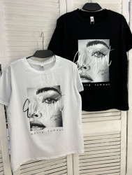 Футболка жіноча "004" котон (р: one size) 2 кольори, в упаковці 5 шт. №385931