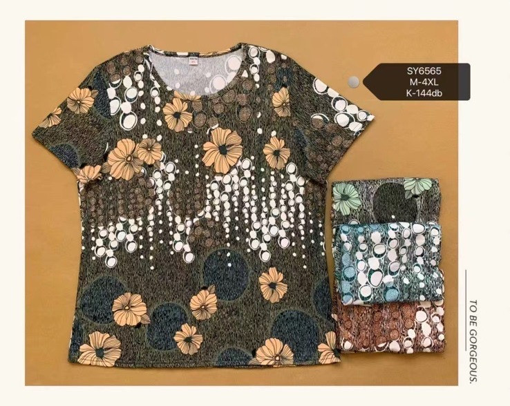 Футболка жіноча, бавовна, м.SY6565 (р: M-3XL), мікс кольорів, в упаковці 6 штук №343722 - Vanda SE1013
