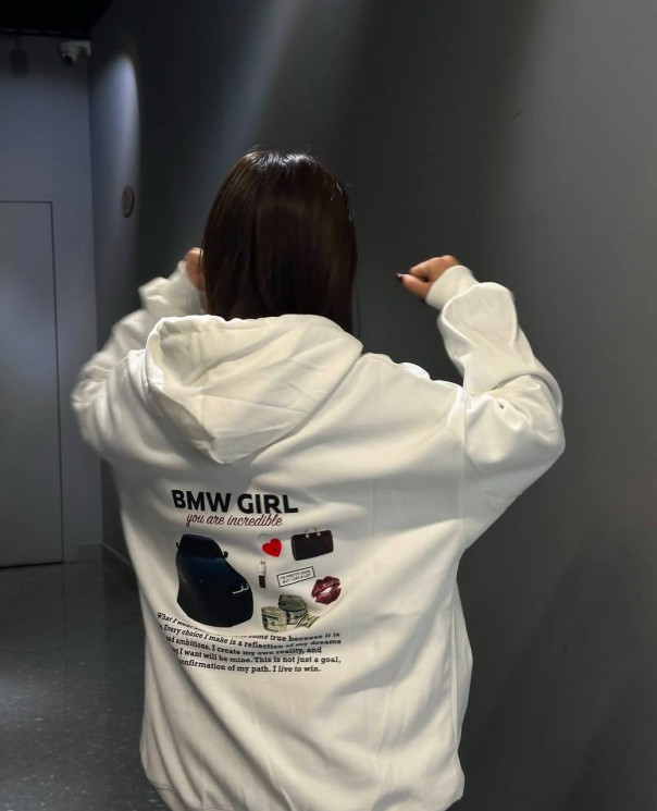 Худі жіноче "BMW GIRL", тринитка на флісі м.036 (р: 42-46) №815244 - 