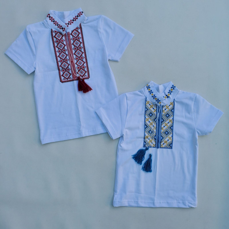 Вишиванка дитяча, інтерлок, (р: 80-146 ), мікс кольорів, в упаковці 7 шт. №316804 - Ezra 1054/1055