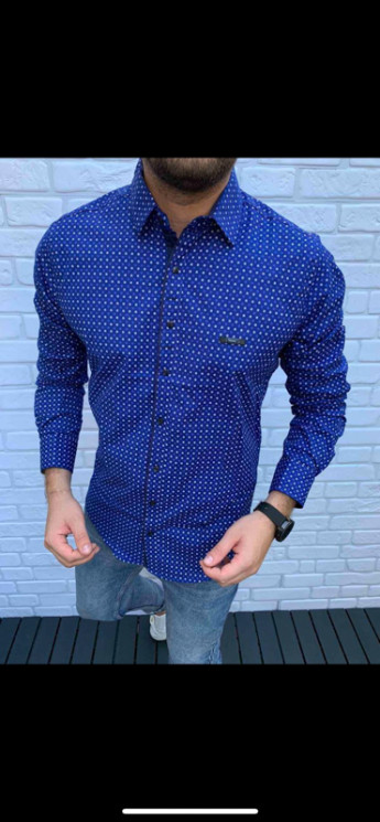 Сорочка No Brand р M-3XL Чоловіча S884 blue - NikNumbers SE1041-1042