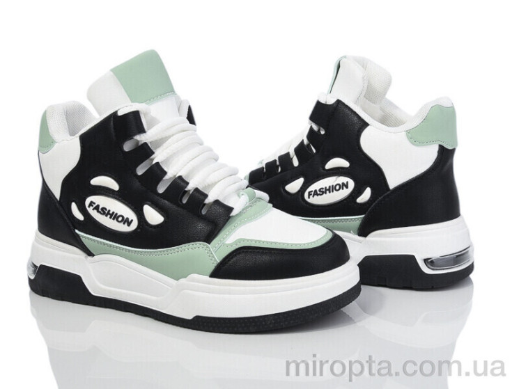 Кросівки 177-35 white-black-green р: 36-41, в упаковці: 8 пар, купити тільки гуртом - 999452