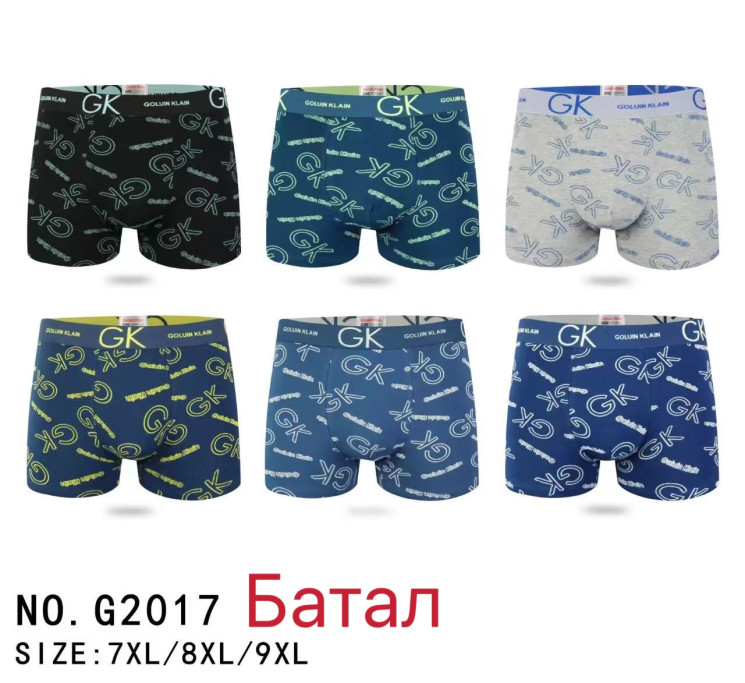 Труси чоловічі  м.G2017  (розмір: 7XL-9XL)  мікс кольорів  в упаковці 12 штуки №753243 - Haner 449/451