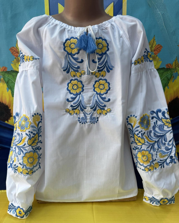 Вишиванка дитяча, паплін (розміри: зріст 122-146), в упаковці 5 штук №315849 - Delux 909