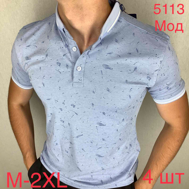 Футболка Vip Stone р M-2XL Чоловіча 5113 l.blue - Nadiyka BG/PO2161-2162