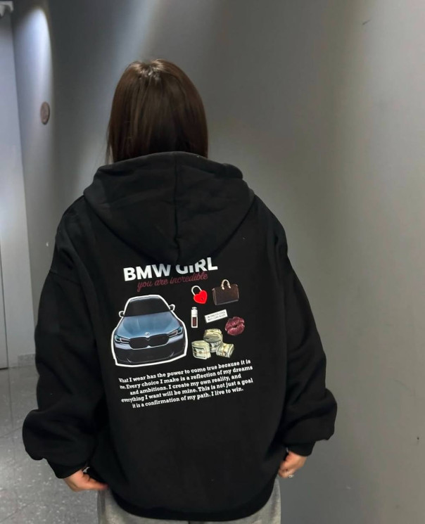 Худі жіноче "BMW GIRL", тринитка на флісі м.036 (р: 42-46) №815245 - 