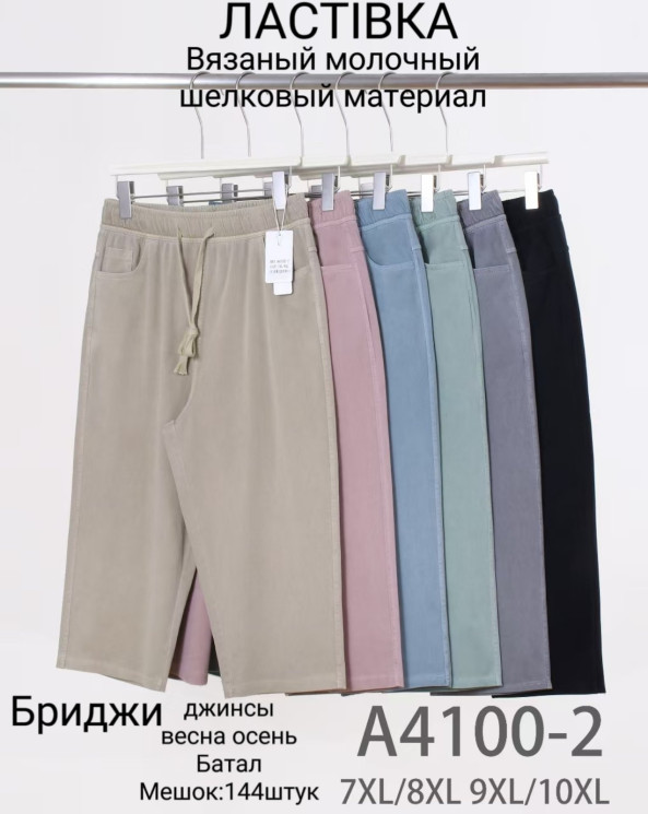 Бриджі жіночі, джинс, м.А4100-2 (Розмір: 7XL-10XL), мікс кольорів, в упаковці 6 штук №326933 - Hang SE641