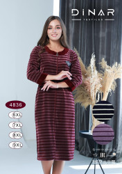 Халат жіночий, велюр на котоновій основі, м.4836 (Розмір: 6XL-9XL), в упаковці 4 штуки №323337