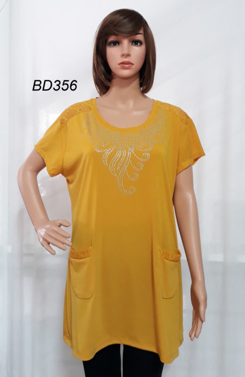 Футболка жіноча, трикотаж, м.ВD356 (р. 5XL–8XL ), мікс кольорів, в упаковці 10 штук №323379 - Iris BG/PO436