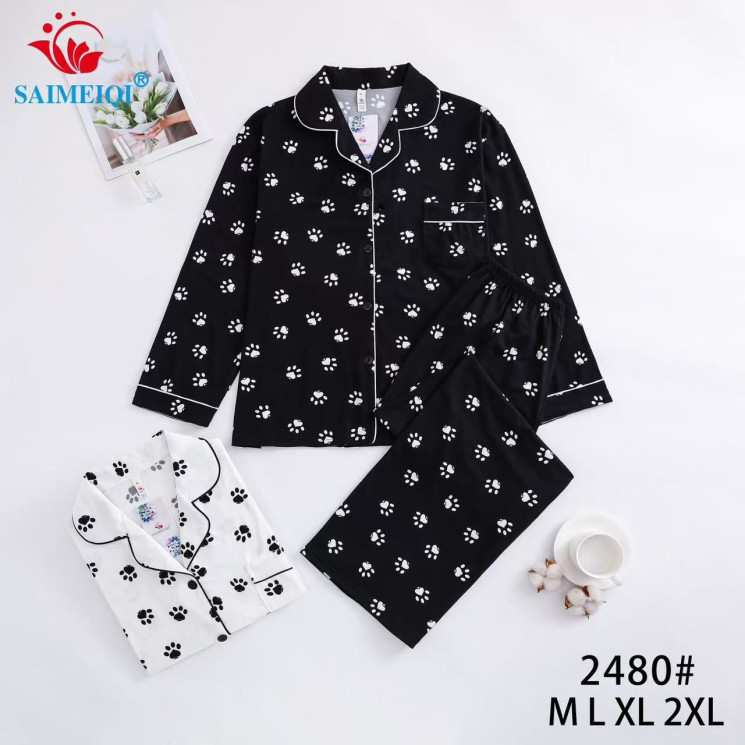 Піжама жіноча трикотаж м.2480 (Розмір:M-2XL) в упаковці 4 штуки №764534 - Ekaterina