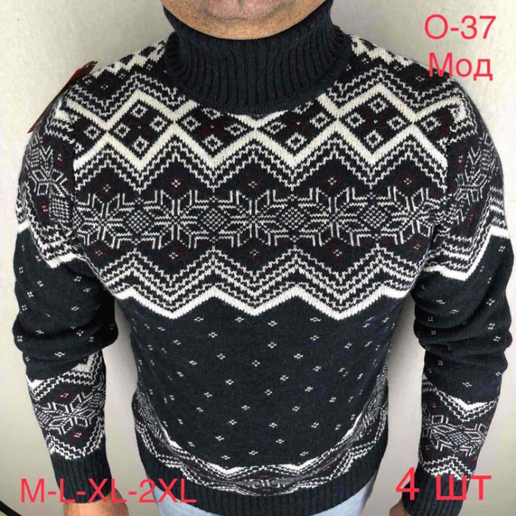 Светр Gerekli р M-2XL Чоловічий 037 black - Nadiyka BG/PO2161-2162