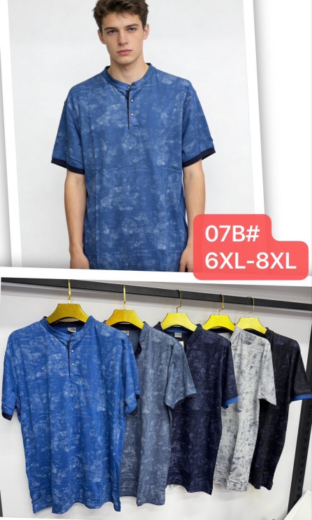 Футболка чоловіча, трикотаж, м.07В (р. 6XL-7XL ), мікс кольорів, в упаковці 5 штук №340829 - Vanda SE1013