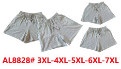 Шорти жіночі, льон, м.AL8828  (розмір: 3XL-7XL ), в упаковці 5 штук №342826