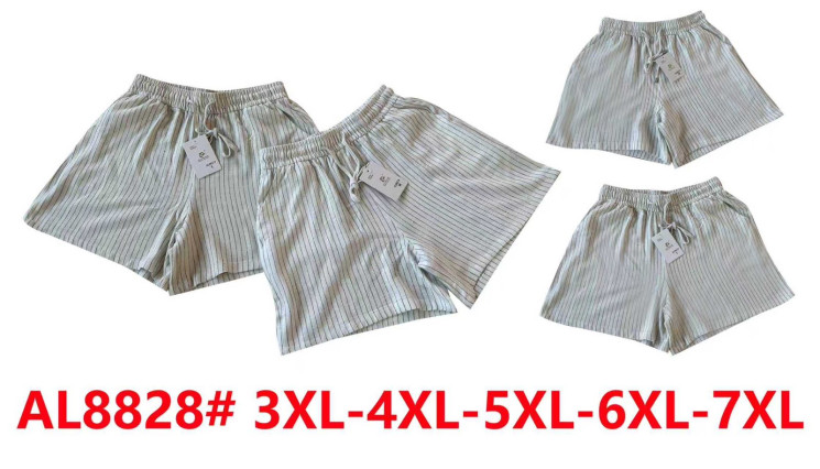 Шорти жіночі, льон, м.AL8828  (розмір: 3XL-7XL ), в упаковці 5 штук №342826 - Vanda SE1013