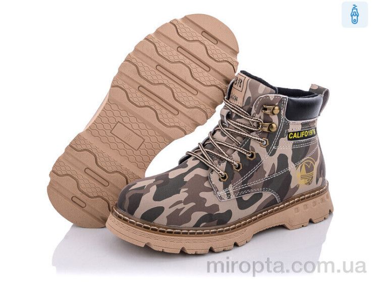 Черевики Y160(B8090-1) army green-beige р: 32-37, в упаковці: 6 пар, купити тільки гуртом - 785681