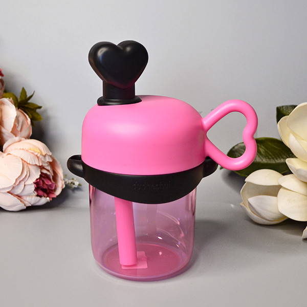 Дитячий стакан для напоїв із трубочкою #BSB-520-r (об'єм 500 ml), колір: рожевий №530664 - Amsterdam HR277