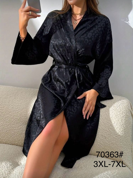 Халат жіночий, шовк, м.70363 (р. 3XL-7XL), в упаковці 5 шт. №342507 - 