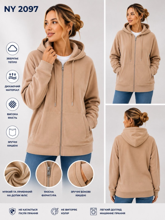 Кофта жіноча "NY2097" мікровелюр (р: 48-54) 4 кольори, в упаковці 4 шт. №388998 - Kelly ZL407