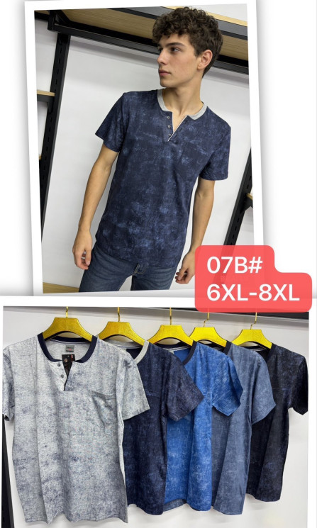 Футболка чоловіча, трикотаж, м.10В (р. 6XL-7XL ), мікс кольорів, в упаковці 5 штук №340830 - Vanda SE1013
