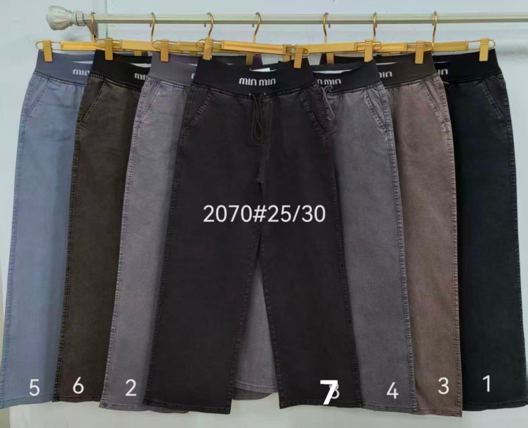 Джинси жіночі, джинс, м.2070 (розміри: 25-30), 6 кольорів, в упаковці 6 штук №341505 - 