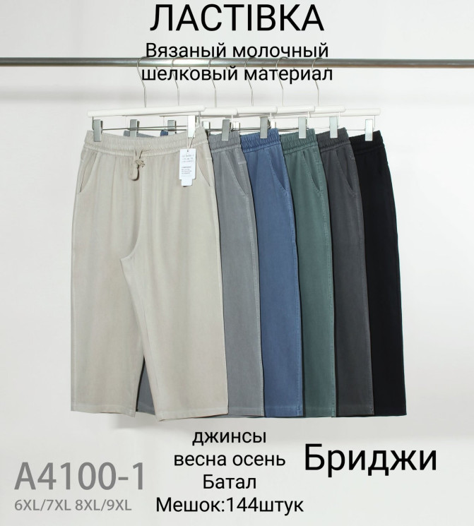 Бриджі жіночі, джинс, м.А4100-1 (Розмір: 6XL-9XL), мікс кольорів, в упаковці 6 штук №326934 - Hang SE641
