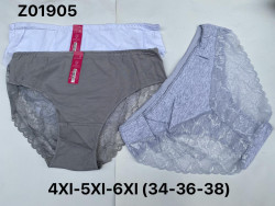 Труси жіночі, комбінований, м.Z01905 ( розмір: 4XL, ​5ХL, 6XL ), мікс кольорів, в упаковці 18 шт. №322549