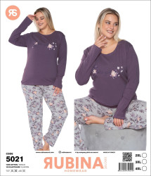 Домашній костюм жіночий, турецький трикотаж, лікра, м.5021 (р. 2XL-4XL), в упаковці 3 шт. №319391