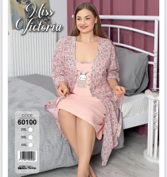 Комплект халат та сорочка, віскоза, м.60100 (р. 2XL, 3XL, 4XL), в упаковці 3 штуки №330691