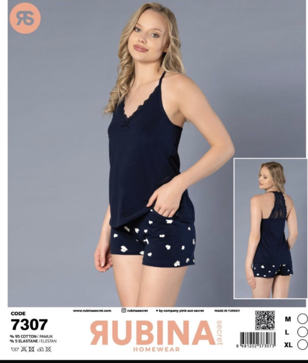 Піжама жіноча, котон, м.7307 (р. M-XL), в упаковці 3 штуки №343561 - Belio HR1840