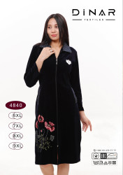 Халат жіночий, велюр на котоновій основі, м.4840 (Розмір: 6XL-9XL), в упаковці 4 штуки №323339