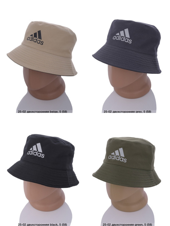 Панама чоловіча Adidas "25-02" (р: 58) мікс кольорів, в упаковці 5 шт. №368422 - Koroleva 470