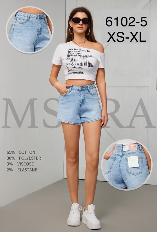 Джинсові Шорти стрейч  м.6102-5 (р:XS-XL)  в упаковці 6 штук  №754199 - UNO2Uva SER1864