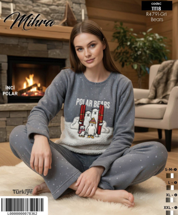 Піжама жіноча, фліс, м.11118 (р. S/M-2XL ), в упаковці 4 штуки №348034 - Belio HR1840