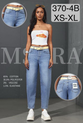 Джинси жіночі скейтер стрейч з ременем м.370-4B (р:XS-XL) в упаковці 6 штук №762384