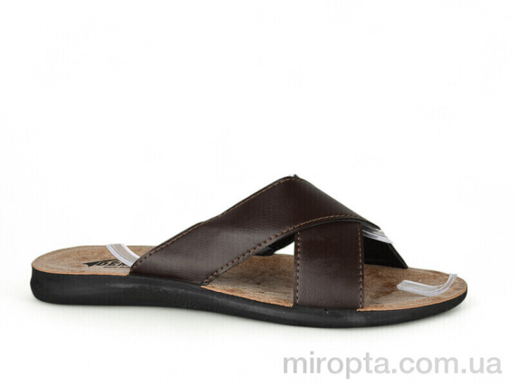 Шльопанці 2402-2 brown р: 43-47, в упаковці: 6 пар, купити тільки гуртом - 1078770