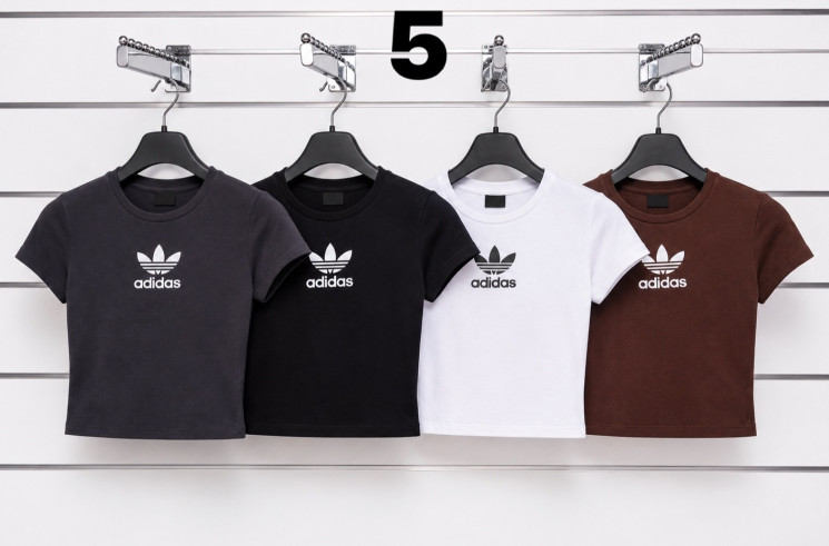 Футболка жіноча Adidas віскоза м.5 (р. 42-48 ) 4 кольора в упаковці 5 штук №763051 - Ivy SER 3721-3722