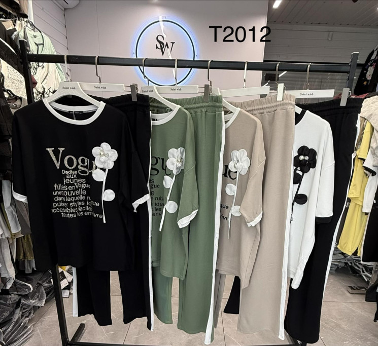 Костюм жіночий котон м.Т-2012 (Розмір: 4XL-5XL) 4 кольора в упаковці 5 штук №761448 - Saint Zel3317