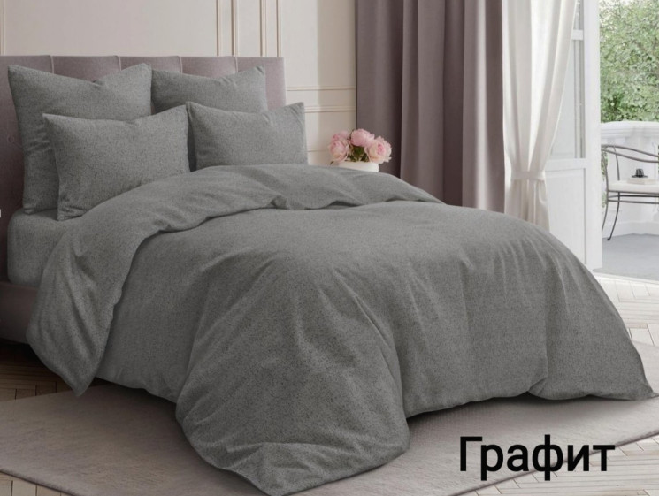 Комплект постільної білизни, бязь, м. Графит (розмір: двоспальний максі/нестандарт) №335196 - Palma RZ3641