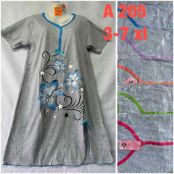 Нічна сорочка жіноча "А205" (р: 3ХL-7XL) мікс кольорів, в упаковці 5 шт. №369195