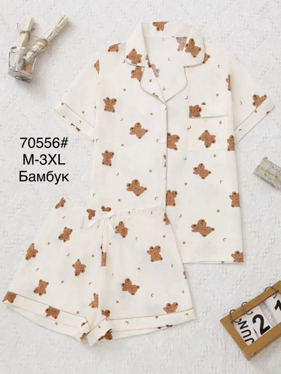 Піжама жіноча, бамбук, м.70556 (р. М-3XL), в упаковці 5 шт. №343545 - Focus zel 1396