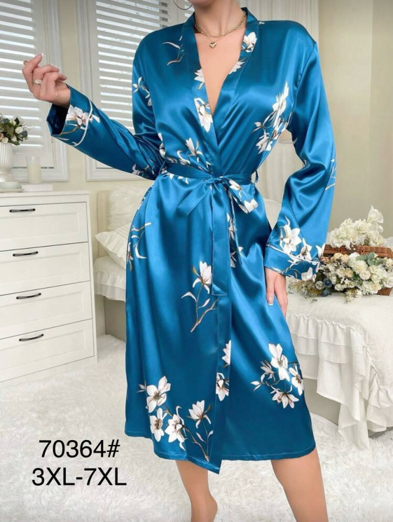Халат жіночий, шовк, м.70364 (р. 3XL-7XL), в упаковці 5 шт. №336439 - 