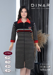 Халат жіночий, велюр на котоновій основі, м.4794 (Розмір: 6XL-9XL), в упаковці 4 штуки №323340