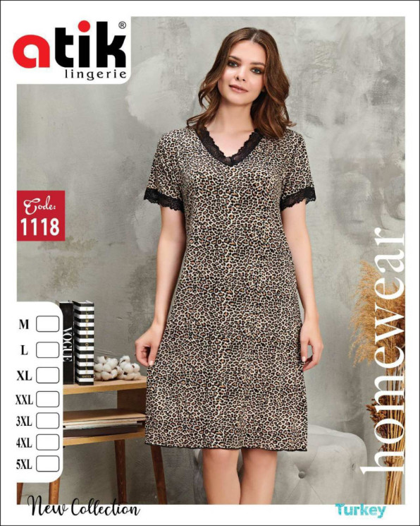 Нічна сорочка жіноча, бамбук, ажур, м.1118 (розмір: M-4XL ​), в упаковці 6 штук №341928 - Karahan HR1930